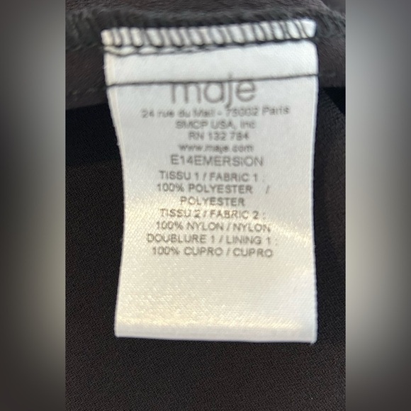 MAJE Black Lace Panel Women's Crossover Pants - Picture 7 of 7